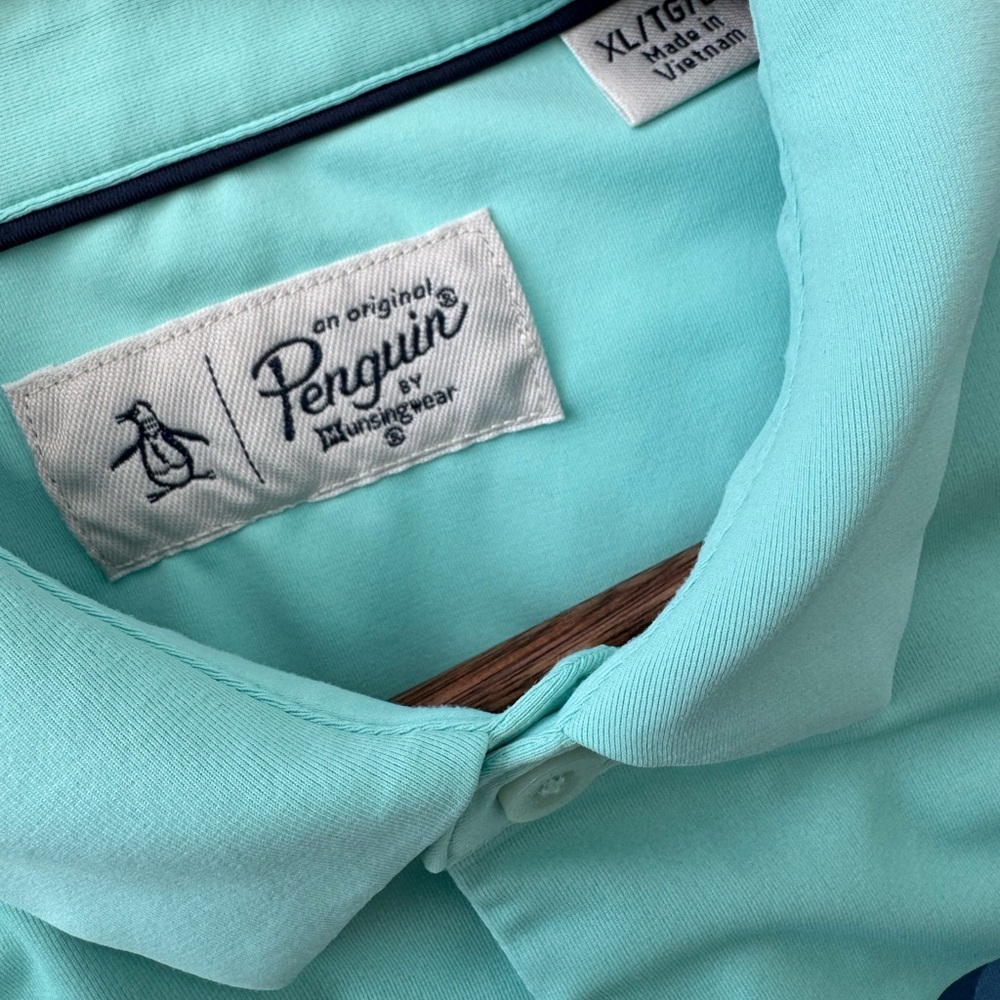 Original Penguin Aqua Polo with Vibrant Pattern - Picture 2 of 2